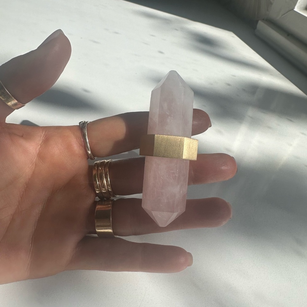 Rose Quartz Crystal drawer pull